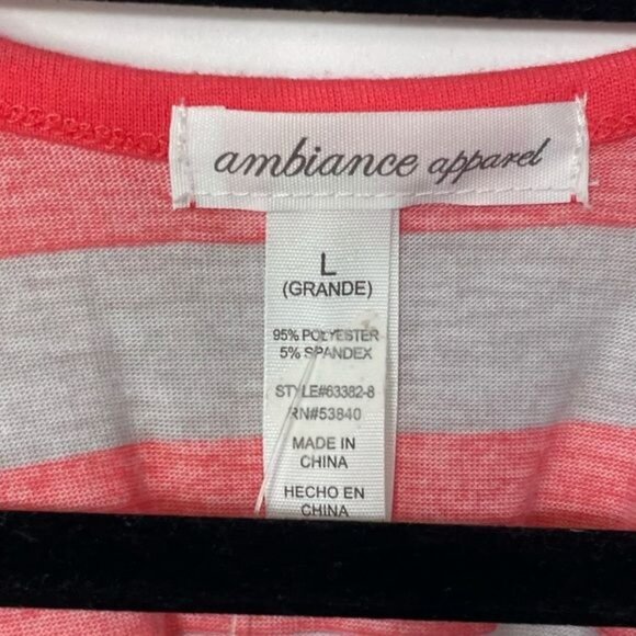 Ambiance Apparel Pink & Gray Striped Maxi Dress Sleeveless Racerback Large - Picture 4 of 6